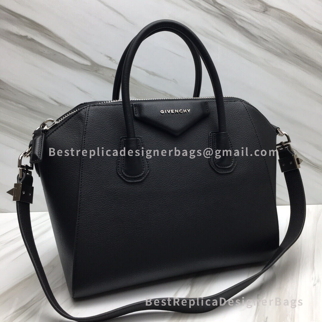 Givenchy Medium Antigona Bag Black In Grained Goatskin SHW 2-29909